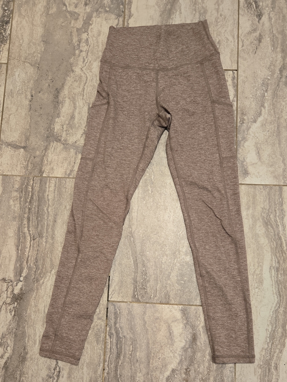 aerie Seam-Detail High-Rise Leggings in Mauve Taupe